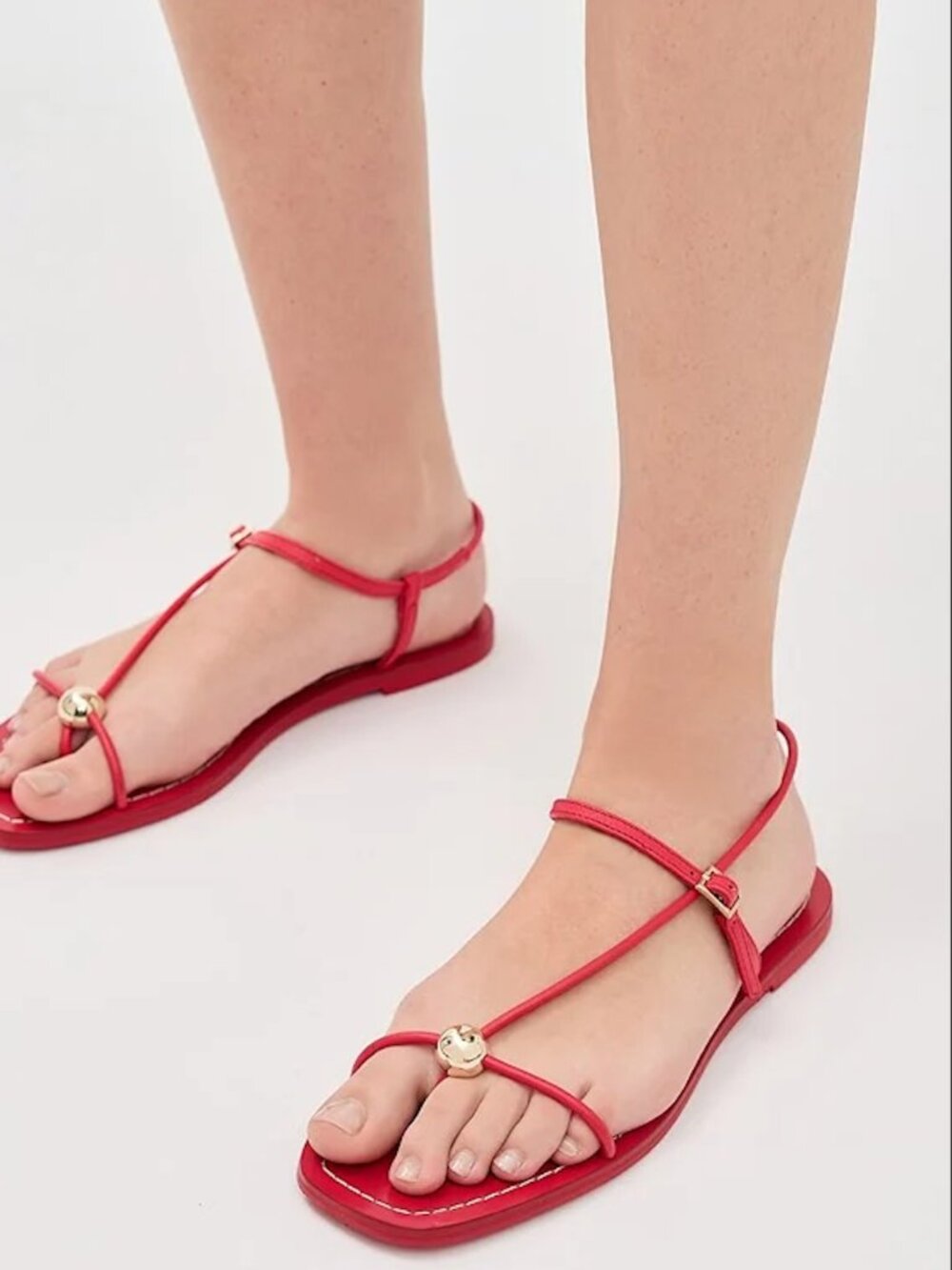 NEW Loeffler Randall size 7 Lara Red Leather Sandal